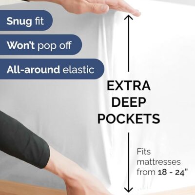 Extra Deep King Sheet Set - 6 Piece Breathable and Cooling Sheets - Hotel Luxury Bedding for Women, Men, Kids & Teens - Easy & Secure Fit - Soft, Wrinkle Free and Comfy - Extra Deep Pockets - White