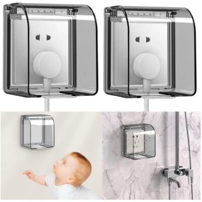 2 Pcs Plastic Wall Switch Waterproof Cover Box, Universal Plug Socket Cover, Wall Light Panel