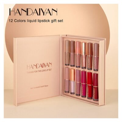 Lipstick Set Nude Liquid Lipstick Matte 12 Colors Waterproof Long Lasting for Women Highly Pigment