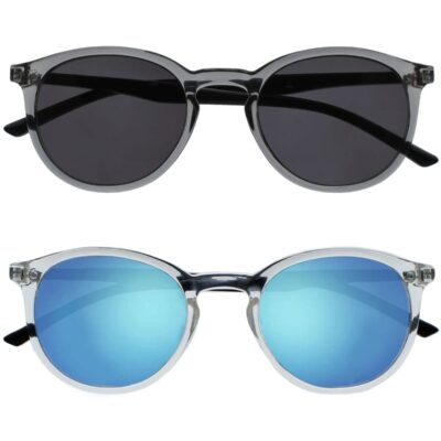 MET Reading Sunglasses for Women Men - Value 2 Pack - Slim Round Frame - Tinted UV400 Protection
