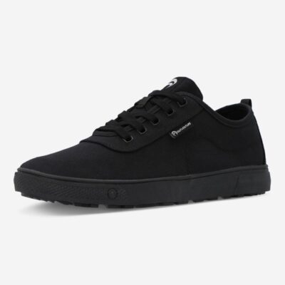 Outventure Men's Sneakers – Black Lightweight with Breathable Canvas Upper, Soft Textile Lining and