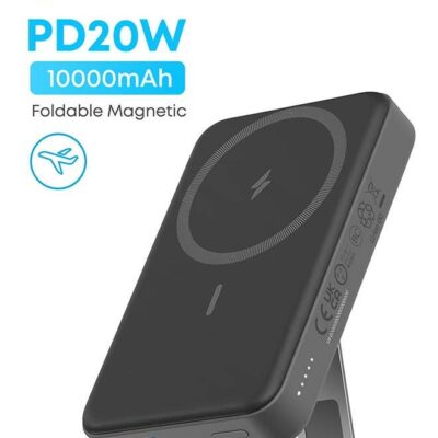 10000mAh Magnetic Wireless Power Bank for iPhone 12-17 Series - Black