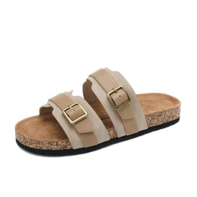 ARRIGO BELLO Men's Double Buckle Footbed Clogs Sandals Comfortable Adjustable Dressy Open Toe