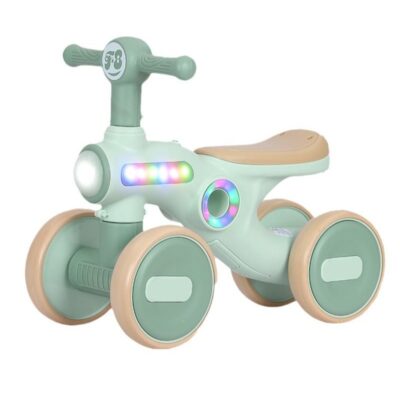 Kids Balance Bike Baby Walker Ride On Toy Silent and Durable with Large Anti-Slip Wheels, Music and