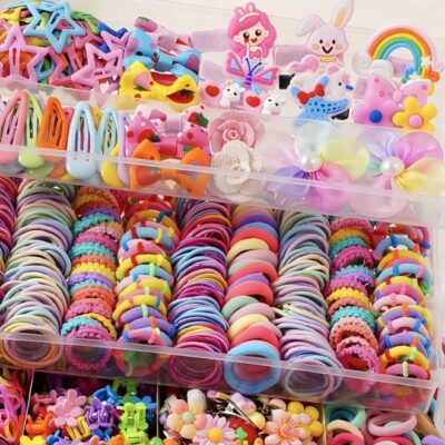 618pcs Dopamine Sweet Dress-Up Hair Accessory Set for Girls, Suitable for Ages 3-14 – Includes Bow