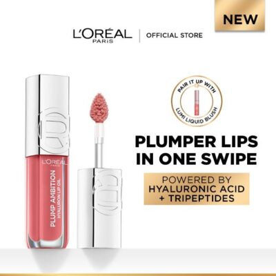 L’Oréal Paris Plump Ambition Hyaluron Lip Oil, Plumping Lip Oil With Hyaluronic Acid and