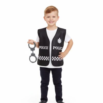 Let your child step into the exciting world of law enforcement with this Kids Police Costume Vest