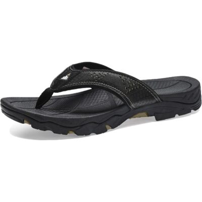 Flip Flops for Men Comfortable and Light Weight Slippers PU Leather Sandals for Indoor Outdoor Beach