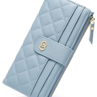 Womens Wallet Slim Rfid Blocking Bifold Leather Credit Card Wallets for Women Clutch with Zipper