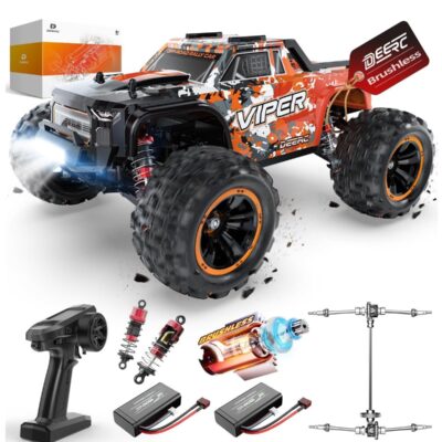 DEERC H16R Brushless Fast RC Cars,1:16 52KM/H High Speed Remote Control Car,4X4 All Terrains RC