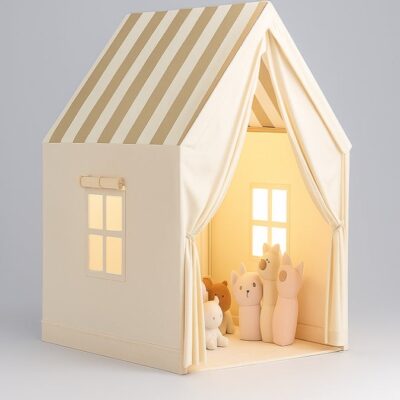 Kids Indoor Play Tent House with Plush Toys – Large Foldable Playhouse for Boys & Girls