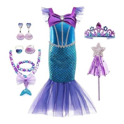 Mermaid Dress Girls Party Cosplay Girl Clothing Birthday Princess Dress Kids Costume With Princess