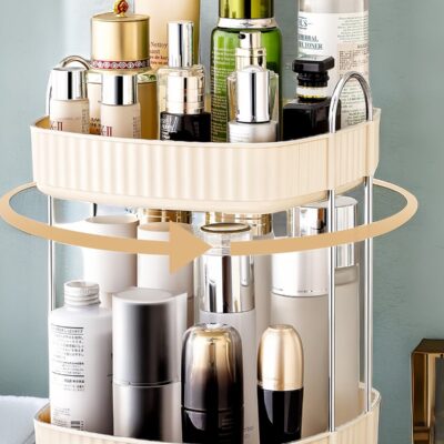 ONECIRCLE Rotating Makeup Organizer for Vanity,Double Tier Cosmetic organizer fits for Cosmetic