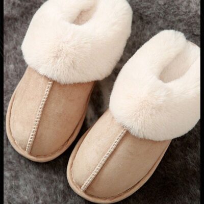 Womens Winter Flat Bedroom Slippers Memory Foam Slippers Fluffy Slippers Warm Soft House Slippers