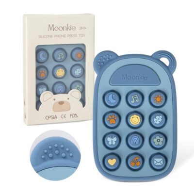 Moonkie Silicone Phone Teether Toy for Babies 3M+