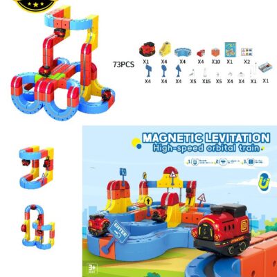 73-Piece DIY Magnetic Levitation Track Set – Anti-Gravity Maglev Train Toy with Rechargeable