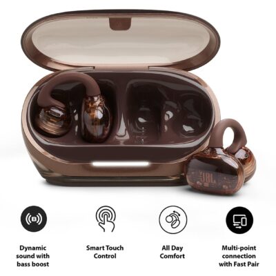 JBL Soundgear Clips True Wireless Open-Ear Headphones, 32H Playtime, IP54