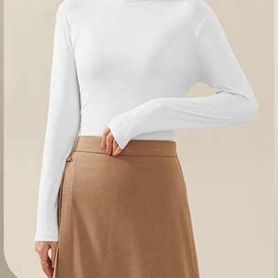 Women's Long Sleeve Basic Shirts, Comfortable Skin-friendly Slim Fitted Underscrub, Soft Stretchy