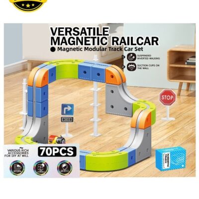 70-Piece DIY Magnetic Levitation Track Set – Anti-Gravity Maglev Train Toy with Rechargeable