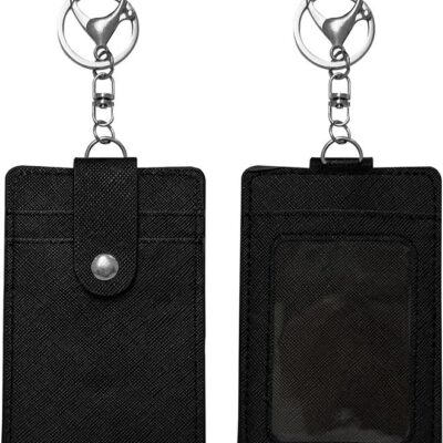 Soft Credit Card Holder Wallet Case Minimalist Soft Leather Wallet Case with Key Ring and Key Ring