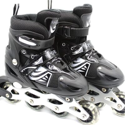 Kids Roller Skate Shoes Single/Double Wheels Retractable Skateboarding Rollerblades Outdoor for