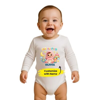 Personalized Eid Baby Rompers LongSleeve - Soft Cotton Outfit For Newborns & Infants
