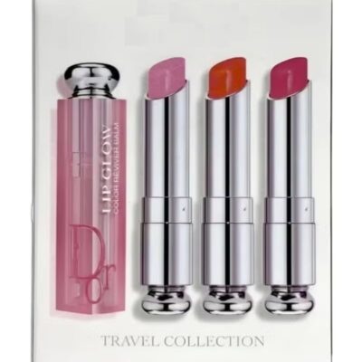 The Dior Addict Lip Glow Lip Balm Kit features three hydrating and color-reviving lip balms in the i