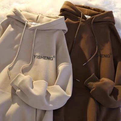 American Small Letter Hooded Sweatshirt Women'S Spring Casual Trendy Brand Fleece-Lined Thick