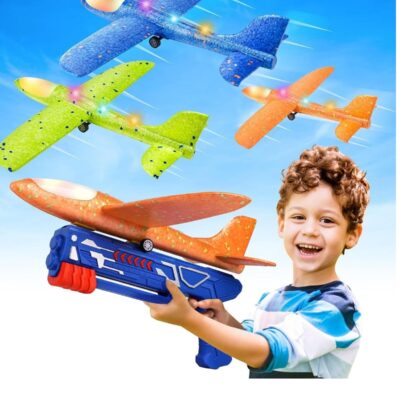 EVA MATERIAL Airplane Glider Construction Kits,Airplane Launcher for Kids,Foam Glider Plane with