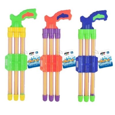 40cm long with 3gun barrels water shooter. Made of certified foam and ABS, light, soft, strong