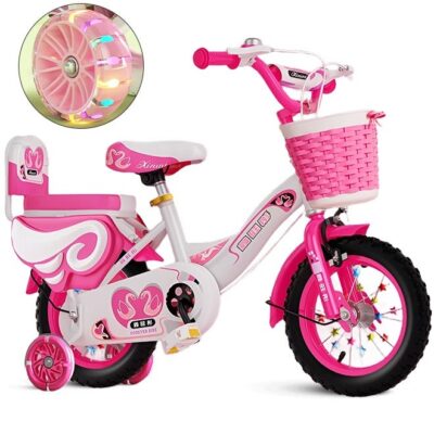 Girls Bike for Toddlers and Kids,12 Inch Kids Bike with Training Wheels & Basket,Girl Bicycle with