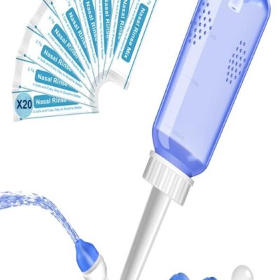 MeisiKeli Nasal Irrigation System-300ml 10oz Nasal Wash Bottle Sinus Rinse Bpa-Free for Adult & Kid with 20 Nasal Wash Salt Packets