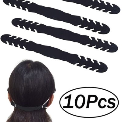 10 PCS Mask Extension Strap Ear Strap Hook Adjustable Anti-Slip Ear Grips Band Extender Ear Protector for Girls,Women, Adults and Children(Black*10)