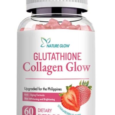 Glutathione Collagen Glow Anti-Aging And Skin Whitening Gummies Strawberry Flavor 60 Organic Gummies