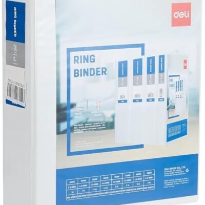 Deli 5616N 2-Inch 2D White Ring Binder – A4 Size – Durable Office File
