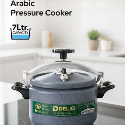 Aluminium Pressure Cooker 7 Litre – Heavy-Duty Durable Body & Lid, Fast & Safe Cooking, Heat-Resistant Strong Base, Safety Locking Mechanism, Long-Lasting Rubber Gasket, ISI Certified – DPC 7G, 2-Year Warranty