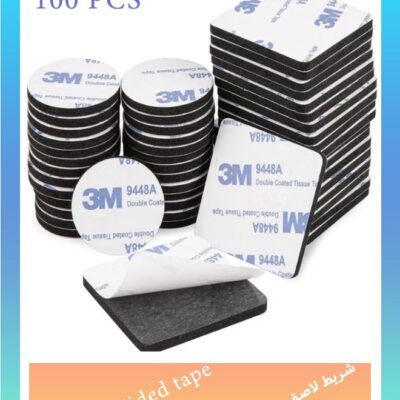 100 Pcs Double Sided Tape, Strong Heavy Duty Waterproof Tape, Adhesive Foam Pad Tape, Self-Adhesive Tape, Square & Round, for Home, Office, 40×40mm
