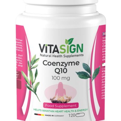 Premium Coenzyme Q10 100mg, 120 Vegan Capsules for enhance muscle performance, Energy & Brain Function