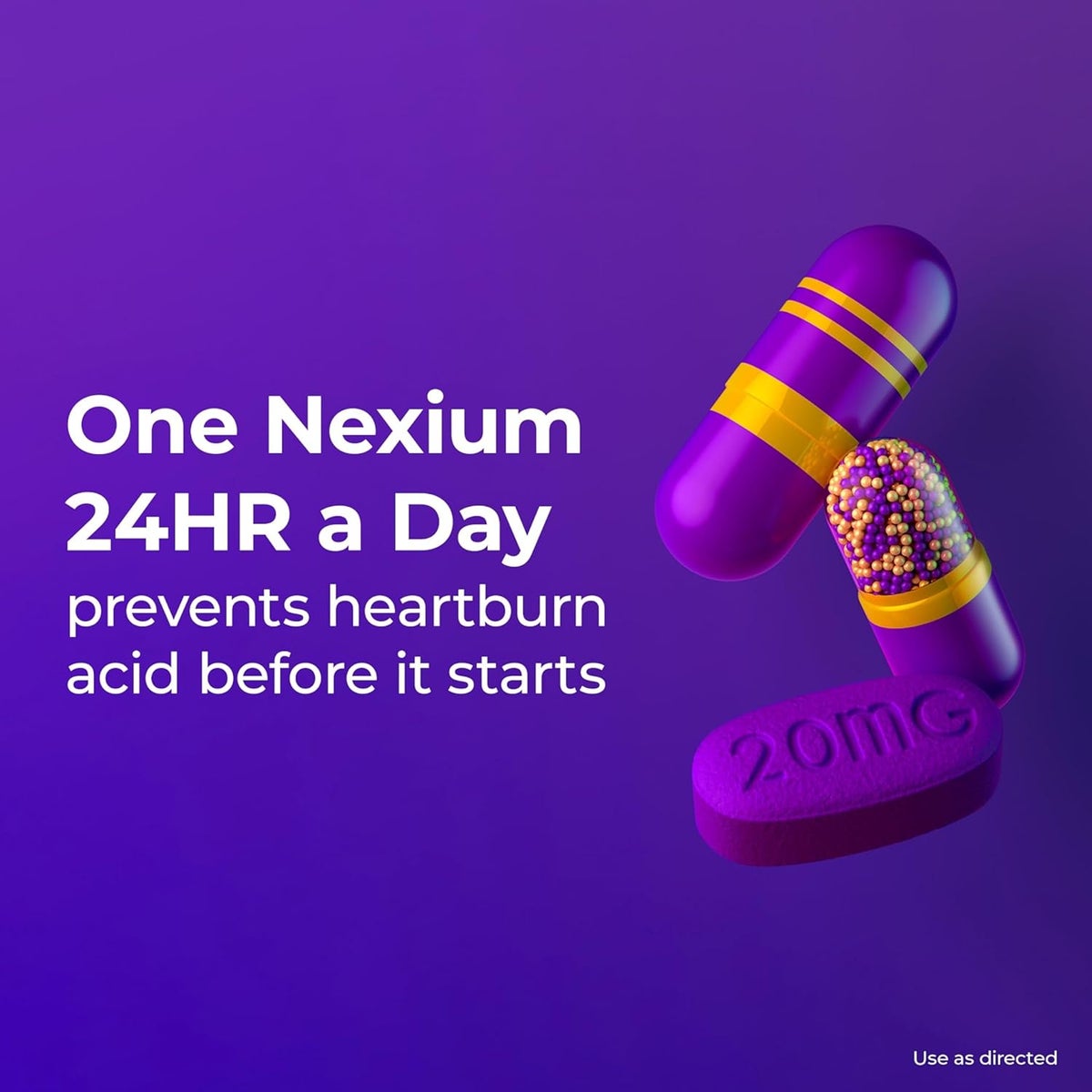 Nexium 24HR ClearMinis Acid Reducer Heartburn Relief Delayed Release Capsules for AllDay and AllNight Protection from Frequent Heartburn Heartburn Medicine with Esomeprazole Magnesium 42 Count - Image 2