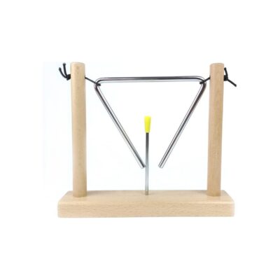 Playing With A Pine Frame Hand Percussion Triangular Instrument Adults And Children Can Have Fun