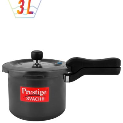 Popular Svachh Hard Anodised body Pressure Cooker Black 3Liters