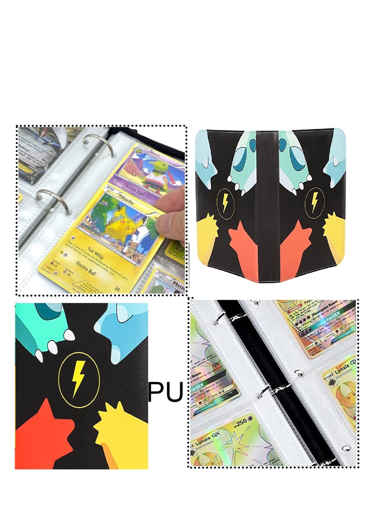 XSEVEN Card Binder for Pokemon Cards,900 Pockets Trading Card Games Collection Binder ,Card Collector Album Holder for kids - Image 3