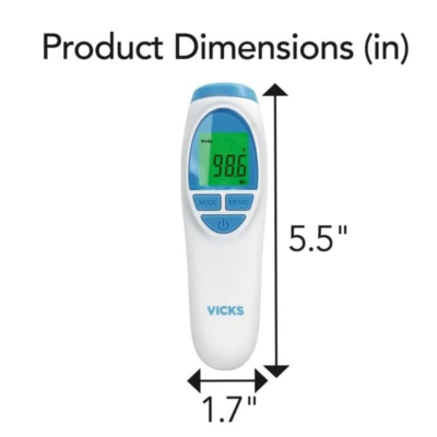 Vicks No Touch Thermometer | Thermometer, Measures Forehead, Food and Bath Temperatures VNT200