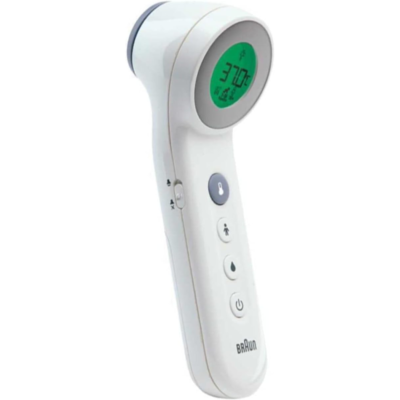 Braun Forehead Thermometer White | Age Precision Technology, 3-in-1, Colour-Coded Digital Display, Suitable for Babies and Children BNT 400