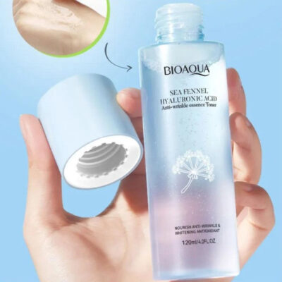 Anti-Wrinkle Toner with Hyaluronic Acid & Sea Fennel – BIOAQUA Hydrating Essence for Fine Lines & Aging Skin, Alcohol-Free, 120ml
