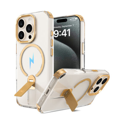 Infinyty 360 Degree Rotatable Stand Aurum Case for iPhone 16 Pro - Clear - AUR011X01