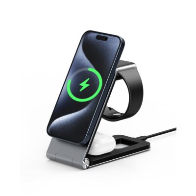 Infinyty MagIQ Hub 3-in-1 Magnetic Wireless Charger - Grey - W22