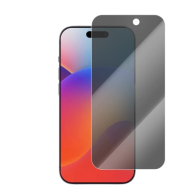 Grabit Premium Privacy Screen Protector 360 Degree Full Glue for Apple iPhone 15 Pro - Clear Anti-Spy - GPVS-15P
