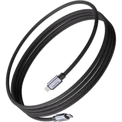 Blupebble PowerFlow 27W USB-C to Lightning Braided Cable 1.2 Metre - BP-PFUSBCL1.2BR27W-BK