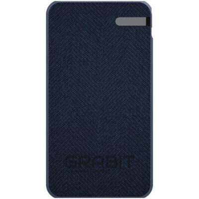 Grabit 20000mAh PD Fast Charging Power Bank 20W Dual USB-C Ports with Tactile Fabric Finish Blue - GPOWER-200T